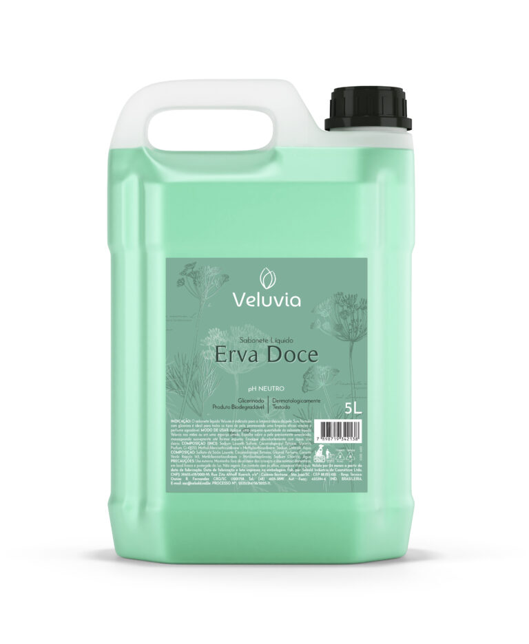 Sabonete líquido Veluvia Erva-doce — Profissional de 5 L.