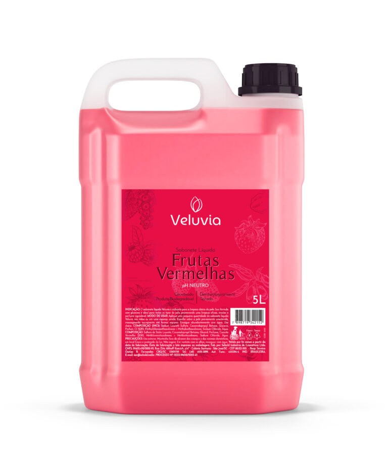 Sabonete líquido Veluvia Frutas Vermelhas — Profissional de 5 L.