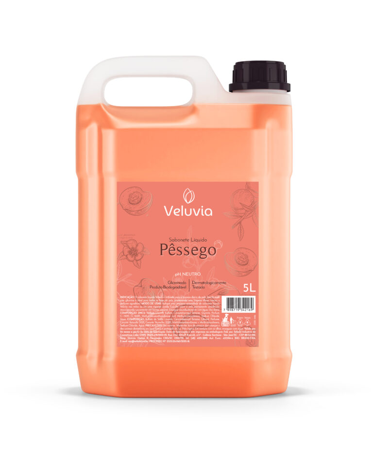 Sabonete líquido Veluvia Pêssego — Profissional de 5 L.