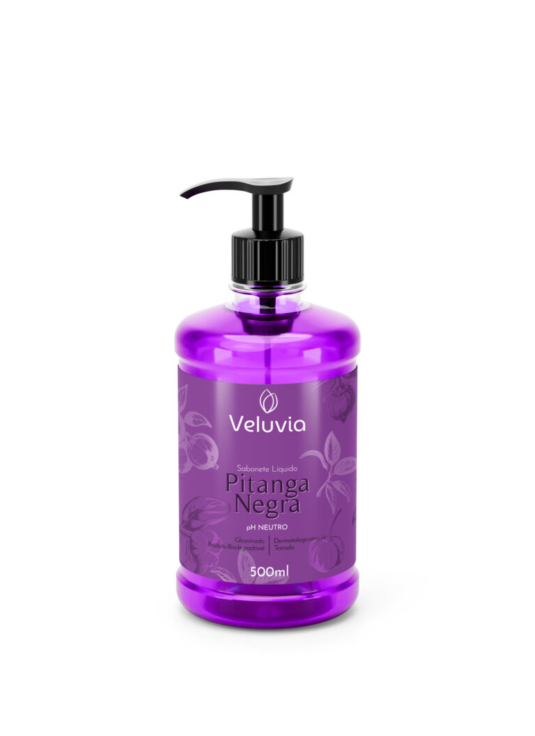 Sabonete líquido Veluvia Pitanga Negra — Pump de 500 ml.