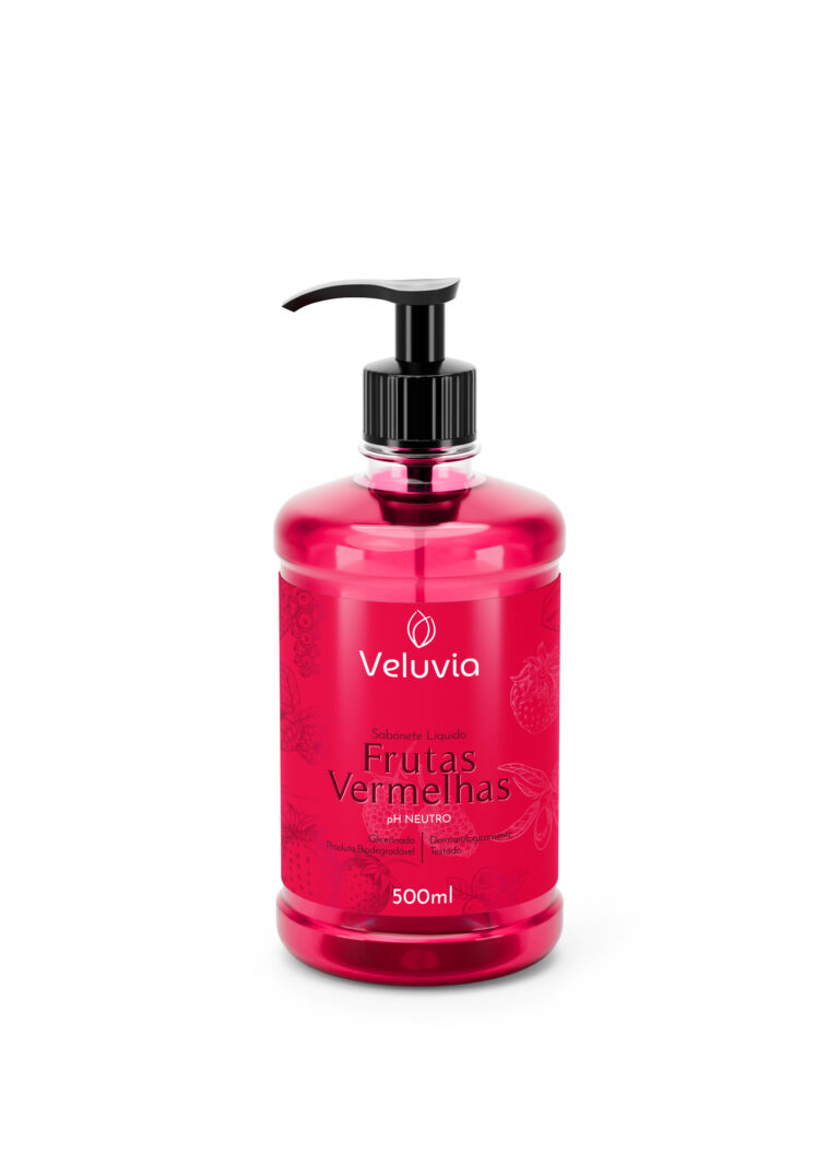 Sabonete líquido Veluvia Frutas Vermelhas — Pump de 500 ml.