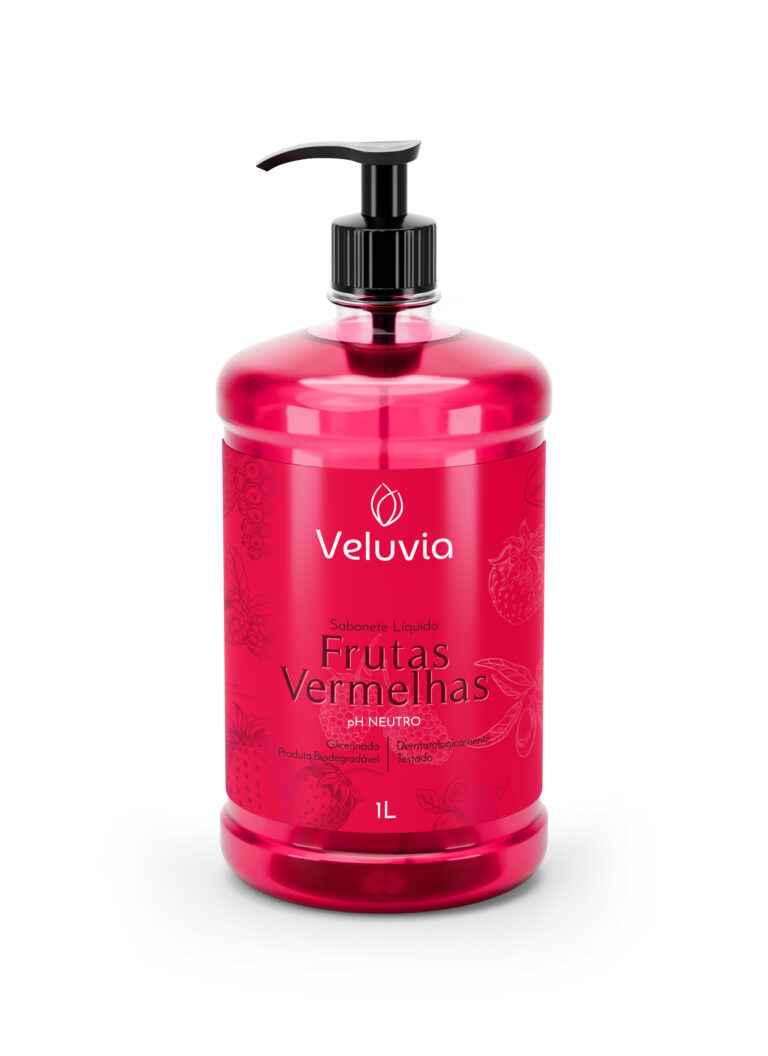 Sabonete líquido Veluvia Frutas Vermelhas — Pump de 1 L.