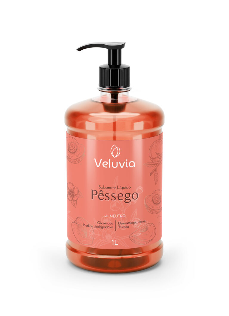 Sabonete líquido Veluvia Pêssego — Pump de 1 L.
